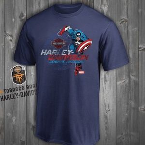 captain america harley davidson shirt
